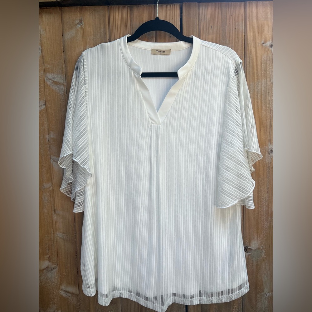 Elegant Women's Top with sheer arms